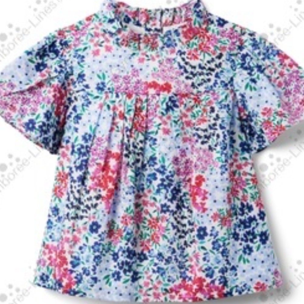 Janie & jack the scenic route floral flutter sleeve top